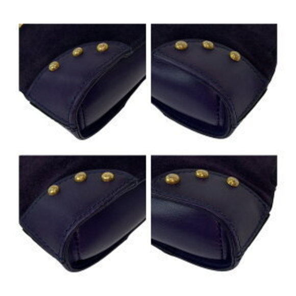 CELINE Circle Logo Studs Purple Crossbody Mini Shoulder Bag Pochette - Picture 3 of 9